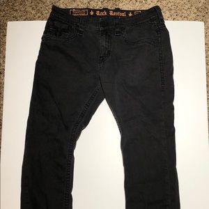 Rock Revival Mens Jeans Black Steven Alt Straight